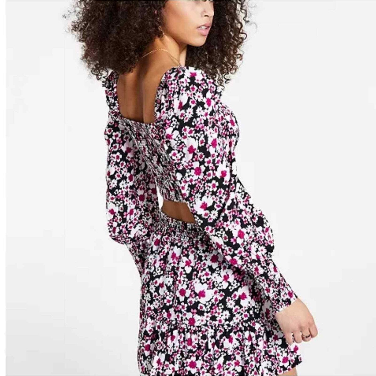 Blusa bustiê feminina com estampa floral Bar III, preta, tamanho XX-G