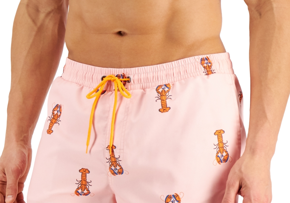 Calção de banho masculino Club Room Lobster 7 rosa tamanho P