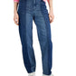 Calça jeans feminina estilo &amp; co, dois tons, perna reta, azul, tamanho 14