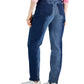 Calça jeans feminina estilo &amp; co, dois tons, perna reta, azul, tamanho 14