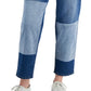 Calça jeans cropped reta bicolor feminina Style &amp; Co, azul, tamanho 18