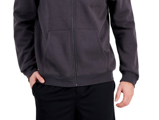 ID Ideology Moletom com capuz masculino regular fit sólido com zíper completo cinza tamanho médio