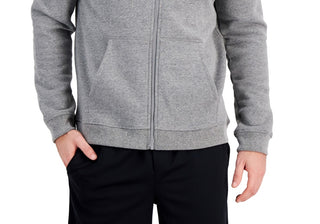 ID Ideology Moletom com capuz masculino regular fit sólido com zíper completo cinza tamanho XX-G