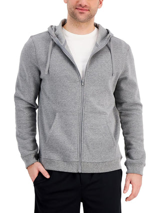 ID Ideology Moletom com capuz masculino regular fit sólido com zíper completo cinza tamanho XX-G
