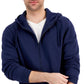 ID Ideology Moletom com capuz masculino regular fit sólido com zíper completo azul tamanho grande