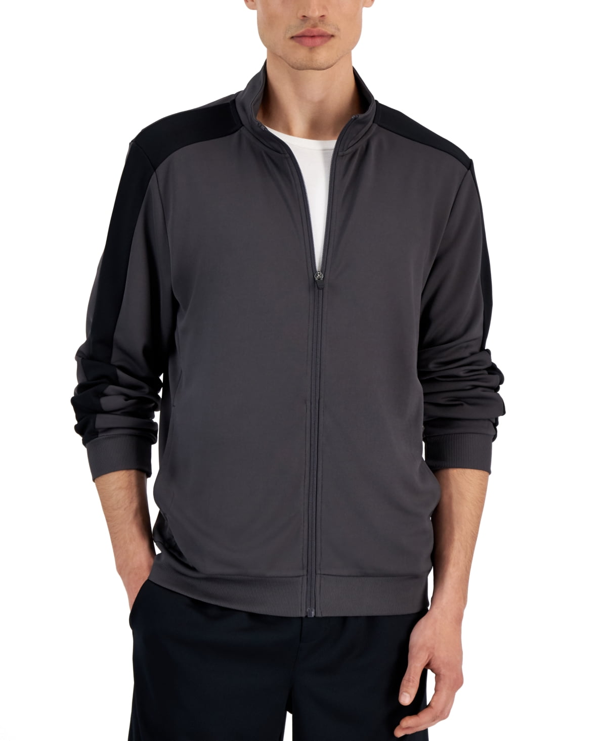 Jaqueta de malha masculina ID Ideology Regular Fit com absorção de umidade, cinza, tamanho XX-G