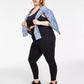 ID Ideology Leggings femininas de compressão, cintura alta, bolso lateral, comprimento 7/8, pretas, tamanho M