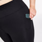 ID Ideology Leggings femininas de compressão, cintura alta, bolso lateral, comprimento 7/8, pretas, tamanho M