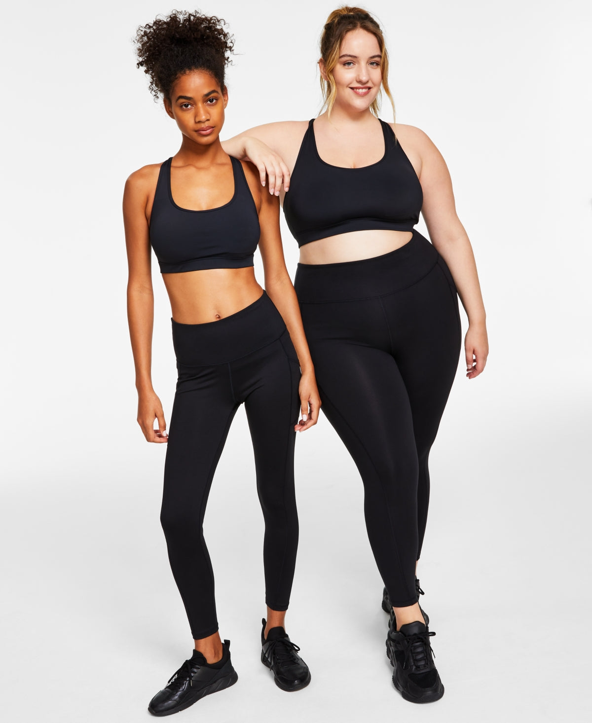 ID Ideology Leggings femininas de compressão, cintura alta, bolso lateral, comprimento 7/8, pretas, tamanho M