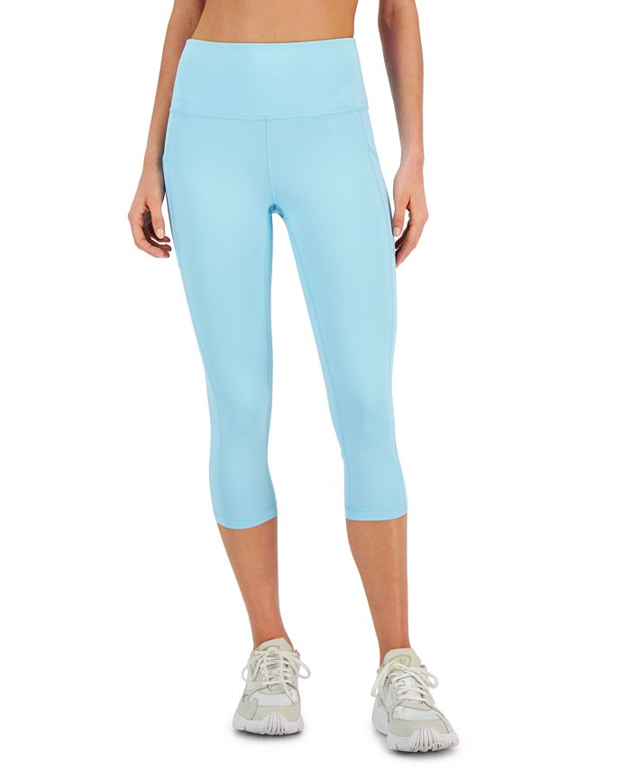 ID Ideology Leggings femininas de compressão com cintura alta e bolso lateral, pretas, tamanho médio