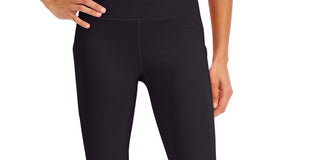 ID Ideology Leggings femininas de compressão com cintura alta e bolso lateral, pretas, tamanho médio