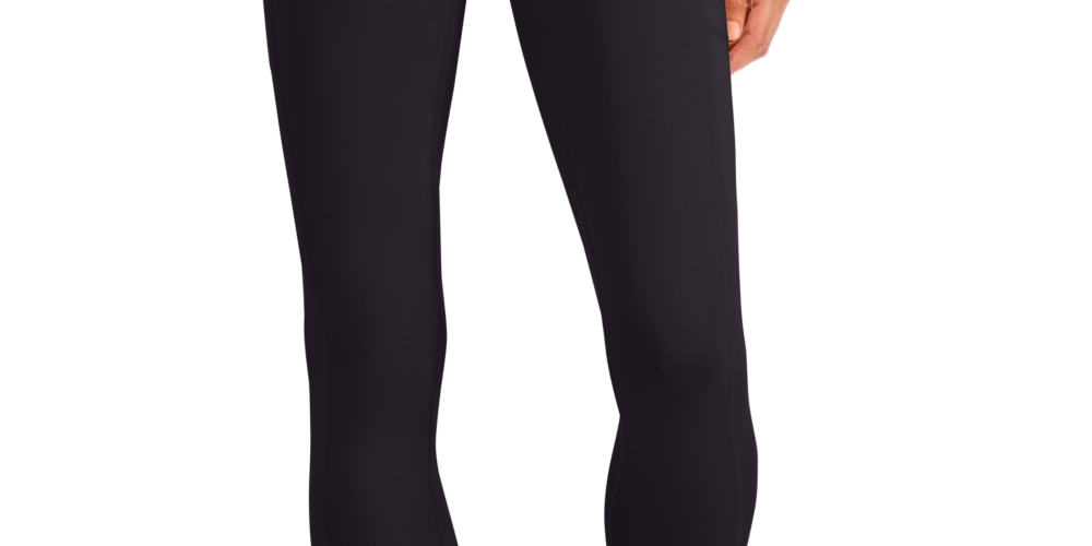 ID Ideology Leggings femininas de compressão com cintura alta e bolso lateral, pretas, tamanho médio