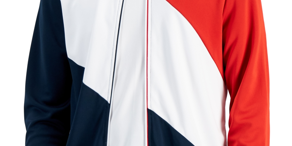 Jaqueta esportiva masculina ID Ideology Regular Fit Colorblocked vermelha tamanho P