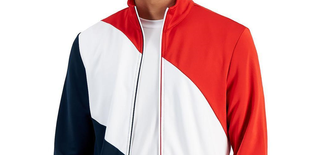 Jaqueta esportiva masculina ID Ideology Regular Fit Colorblocked vermelha tamanho G