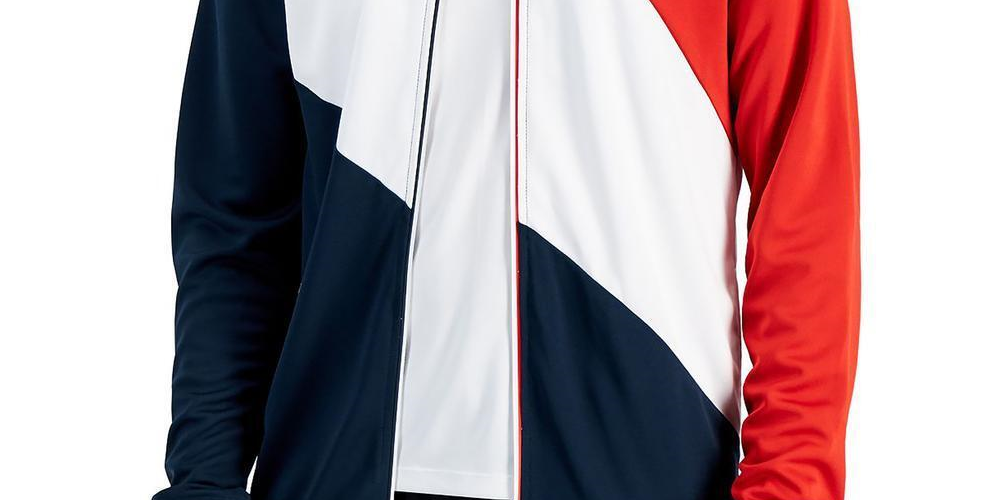 Jaqueta esportiva masculina ID Ideology Regular Fit Colorblocked vermelha tamanho G