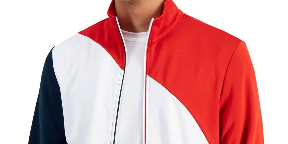 Jaqueta esportiva masculina ID Ideology Regular Fit Colorblocked vermelha tamanho G