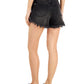 Shorts femininos de cintura alta com tachas e bainha desfiada, preto, tamanho 2, da INC International Concepts