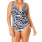 Anne Cole - V-neck Shirred One-piece Swimsuit