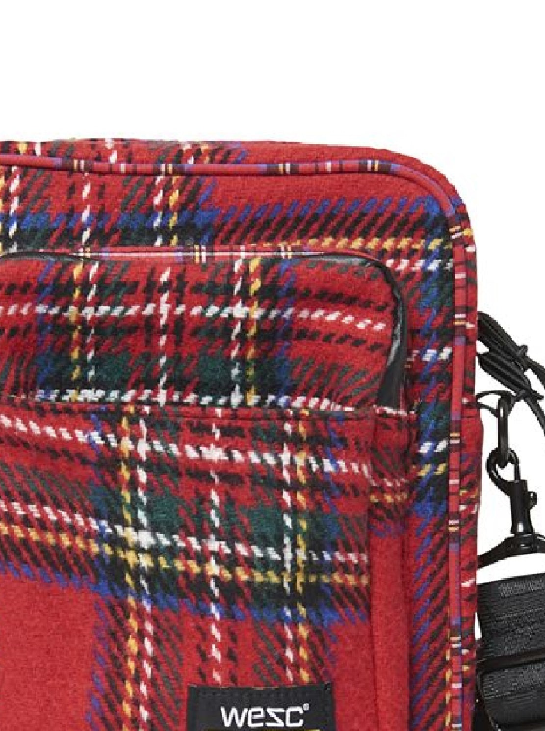 Bolsa transversal masculina Wesc Tartan vermelha tamanho regular