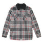 Camisa masculina Versace Liam Plaid com forro de lã e zíper completo, cinza, tamanho P/M