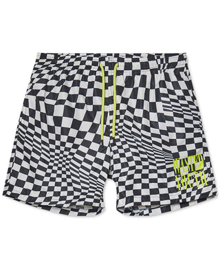 Shorts de algodão estampados Zack Warp All Over da WeSC masculino, preto, tamanho XX-G