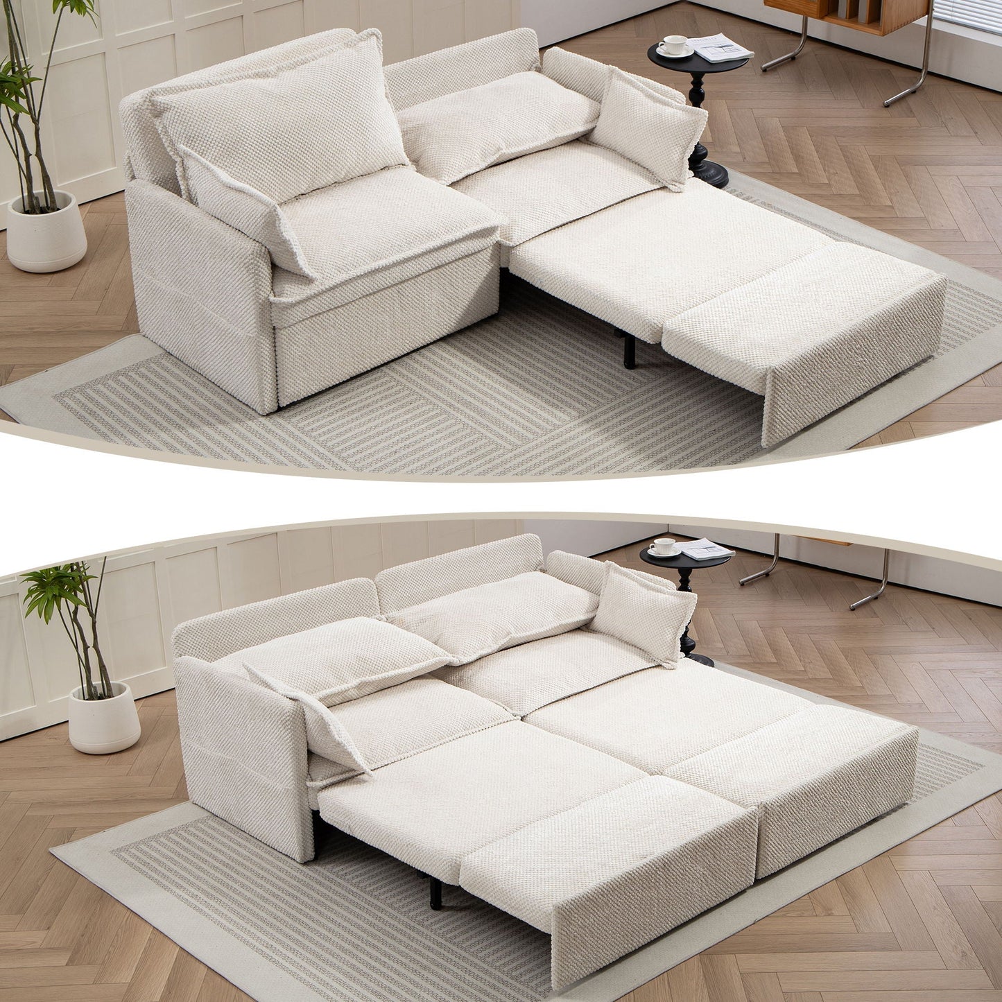 Pull Out Sofa Bed, Convertible Sleeper Sofa Couch, Side Storage, And USB / C - Type Charging Ports Chair