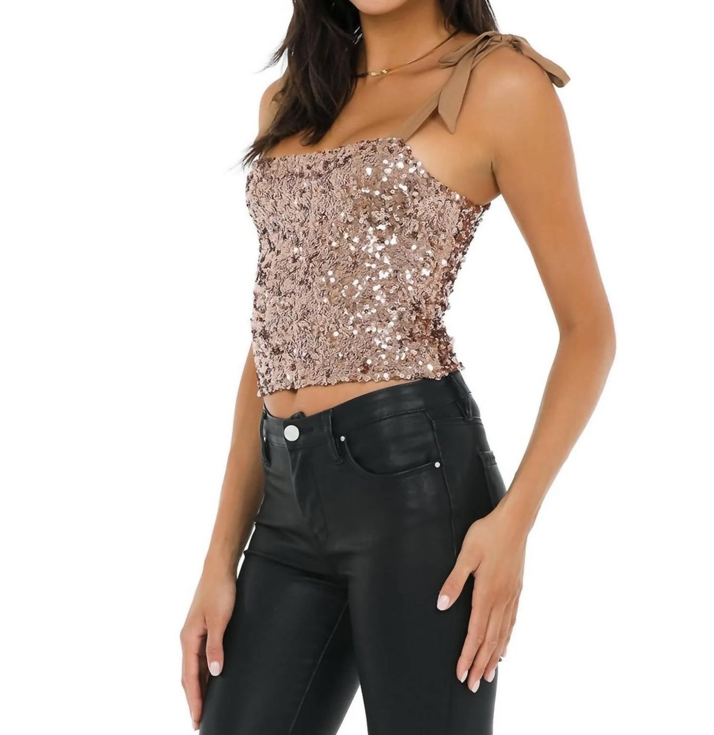 Free People - HEY GIRL SEQUIN CAMI TOP