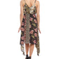 Vestido de festa feminino Karen Kane com alças finas abaixo do joelho, preto, tamanho extrapequeno