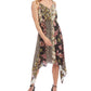 Vestido de festa feminino Karen Kane com alças finas abaixo do joelho, preto, tamanho extrapequeno