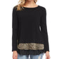 Karen Kane Suéter Feminino Leopardo Preto Tamanho Grande