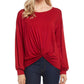Blusa Karen Kane Feminina Twist Front Hi Low Vermelha Tamanho Médio