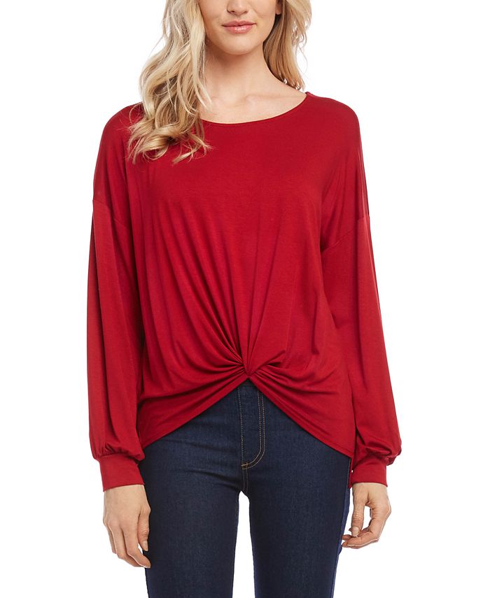Blusa Karen Kane Feminina Twist Front Hi Low Vermelha Tamanho Médio