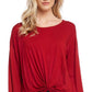 Blusa Karen Kane Feminina Twist Front Hi Low Vermelha Tamanho Médio