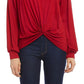 Blusa Karen Kane Feminina Twist Front Hi Low Vermelha Tamanho Médio