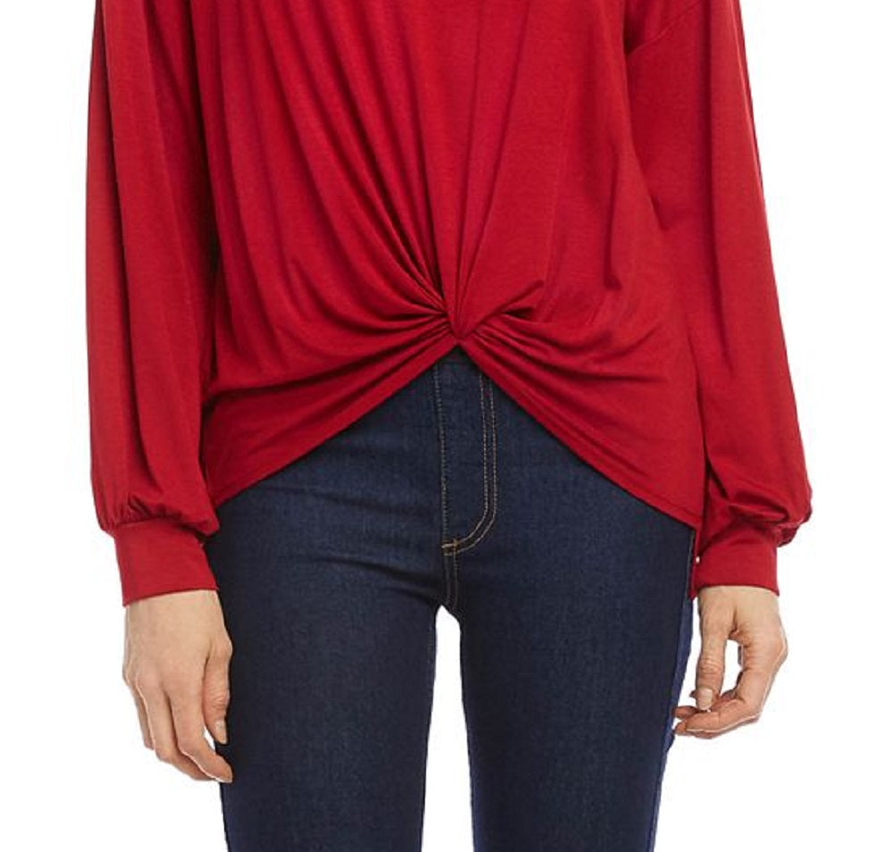 Blusa Karen Kane Feminina Twist Front Hi Low Vermelha Tamanho Médio