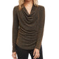 Karen Kane Blusa Feminina Gola Drapeada Amarela Tamanho X-G