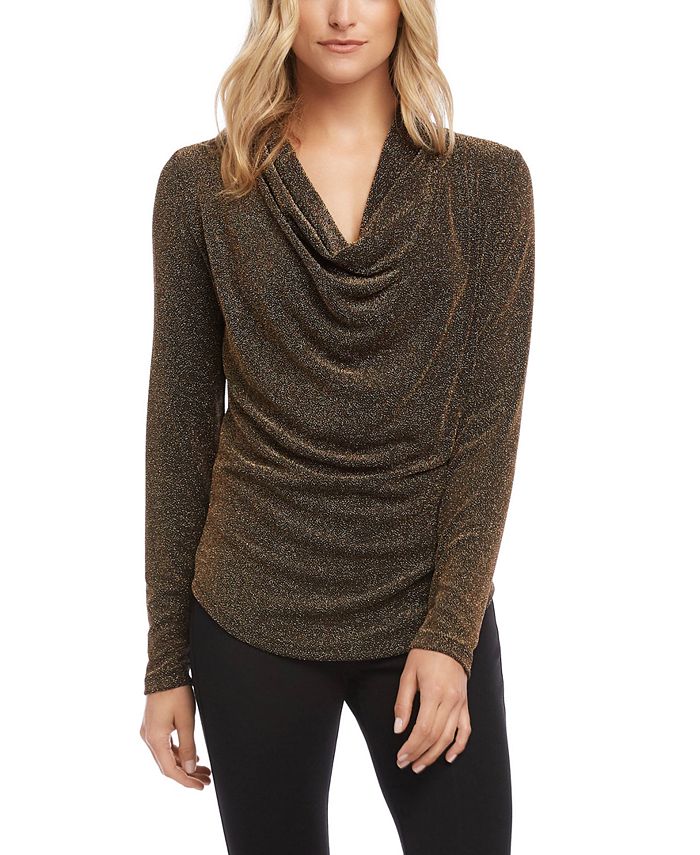 Karen Kane Blusa Feminina Gola Drapeada Amarela Tamanho X-G