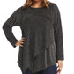 Karen Kane Top assimétrico feminino plus size cinza tamanho 2X