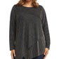 Karen Kane Top assimétrico feminino plus size cinza tamanho 2X