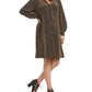 Vestido feminino Karen Kane com decote amarração Taylor, marrom, tamanho 2X