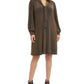 Vestido feminino Karen Kane com decote amarração Taylor, marrom, tamanho 2X