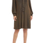 Vestido feminino Karen Kane com decote amarração Taylor, marrom, tamanho 2X