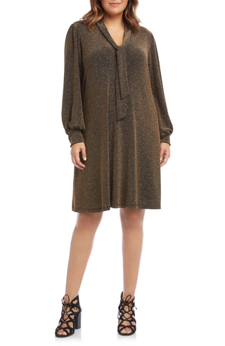 Vestido feminino Karen Kane com decote amarração Taylor, marrom, tamanho 2X