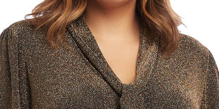 Vestido feminino Karen Kane com decote amarração Taylor, marrom, tamanho 2X