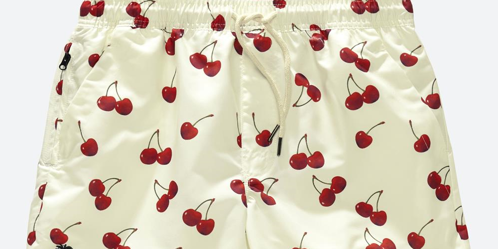Shorts de banho masculino OAS Cherry vermelho tamanho médio