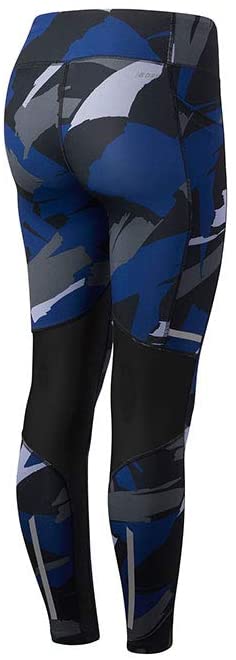 Calças justas femininas New Balance Printed Impact, tamanho X-S