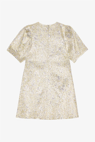 Ganni - Vestido curto metálico em linha A