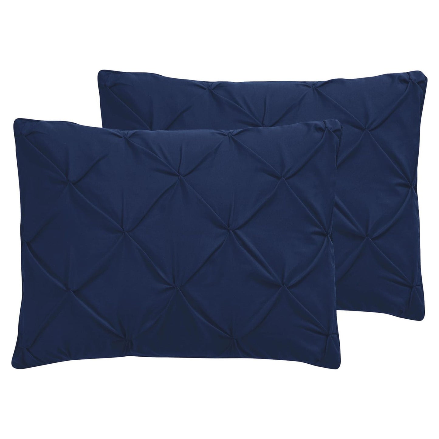 Conjunto de capa de edredom franzido Carmen 3 peças Vcny Home, tamanho azul marinho, queen size