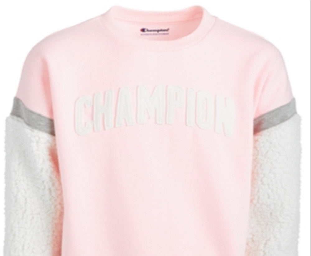 Moletom com estampa de logotipo Champion para meninas, tamanho 2T, rosa