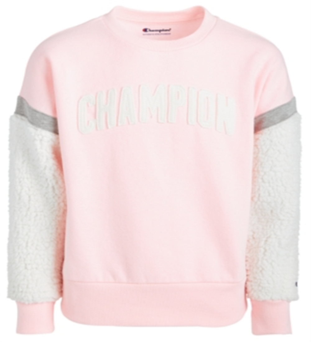 Moletom com estampa de logotipo Champion para meninas, tamanho 2T, rosa